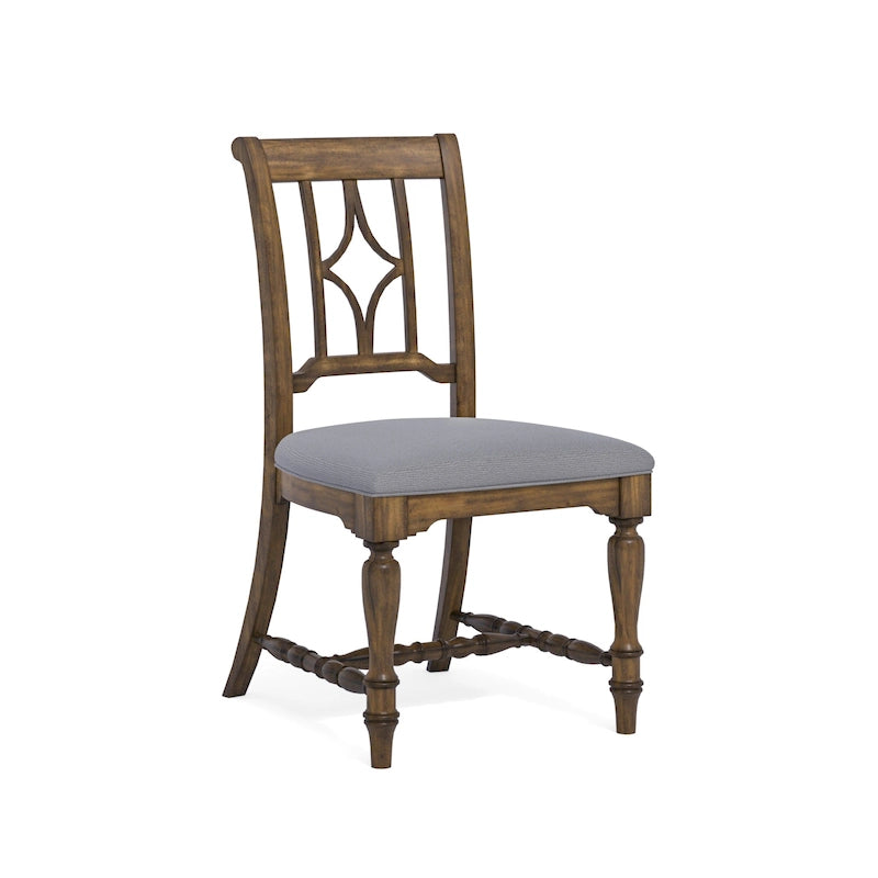 Sedia da pranzo imbottita in legno grigio - 22 x 40 x 26