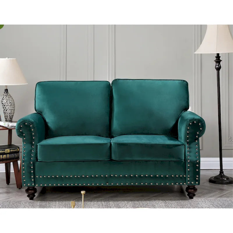 Pouf rettangolare imbottito con gambe in legno