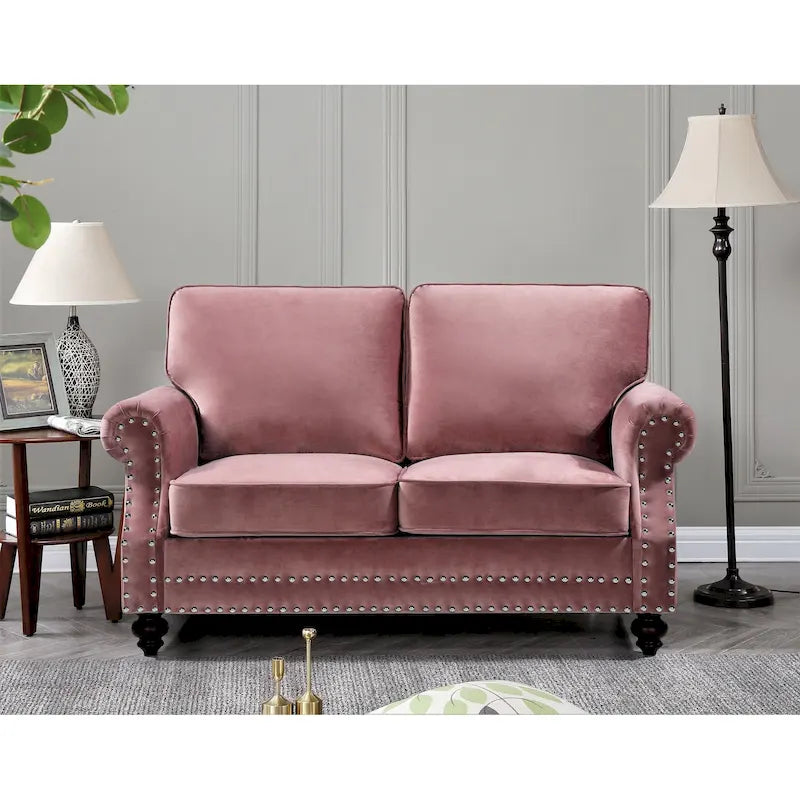Pouf rettangolare imbottito con gambe in legno