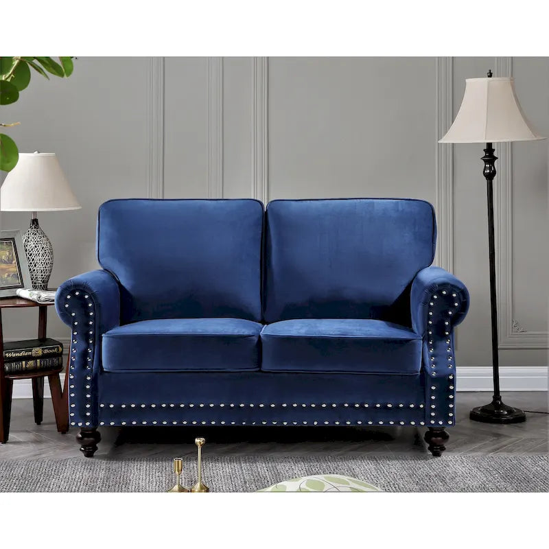 Pouf rettangolare imbottito con gambe in legno