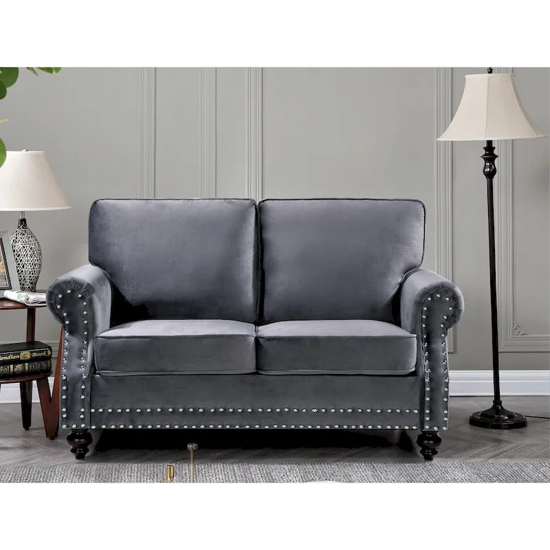 Pouf rettangolare imbottito con gambe in legno