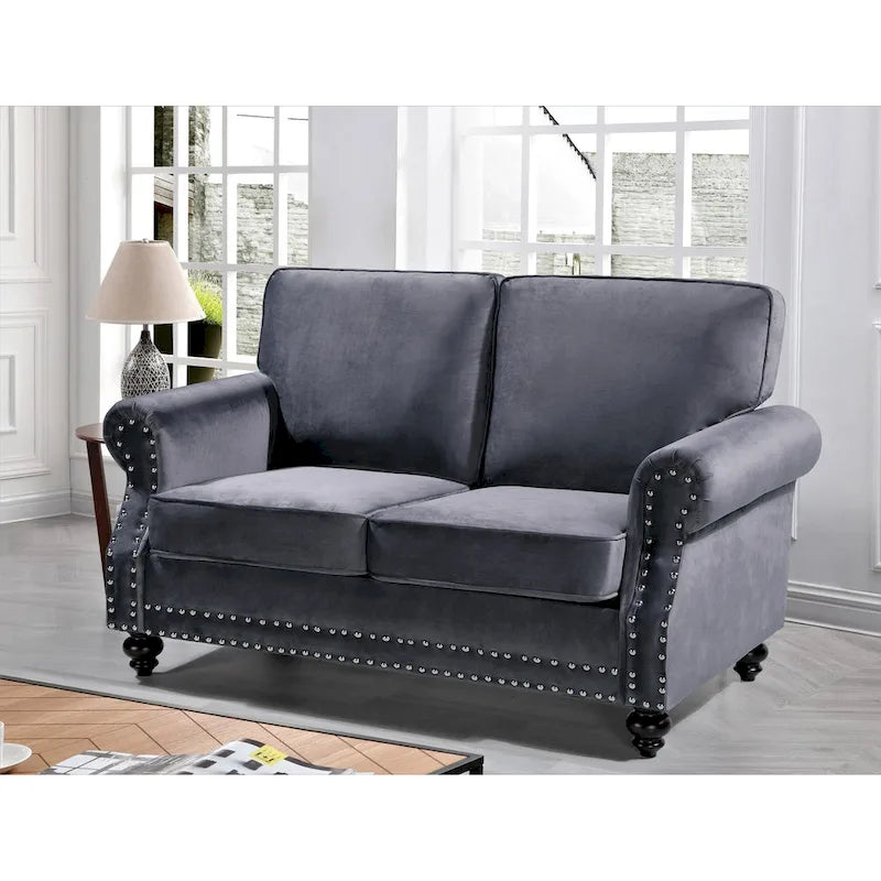 Pouf rettangolare imbottito con gambe in legno
