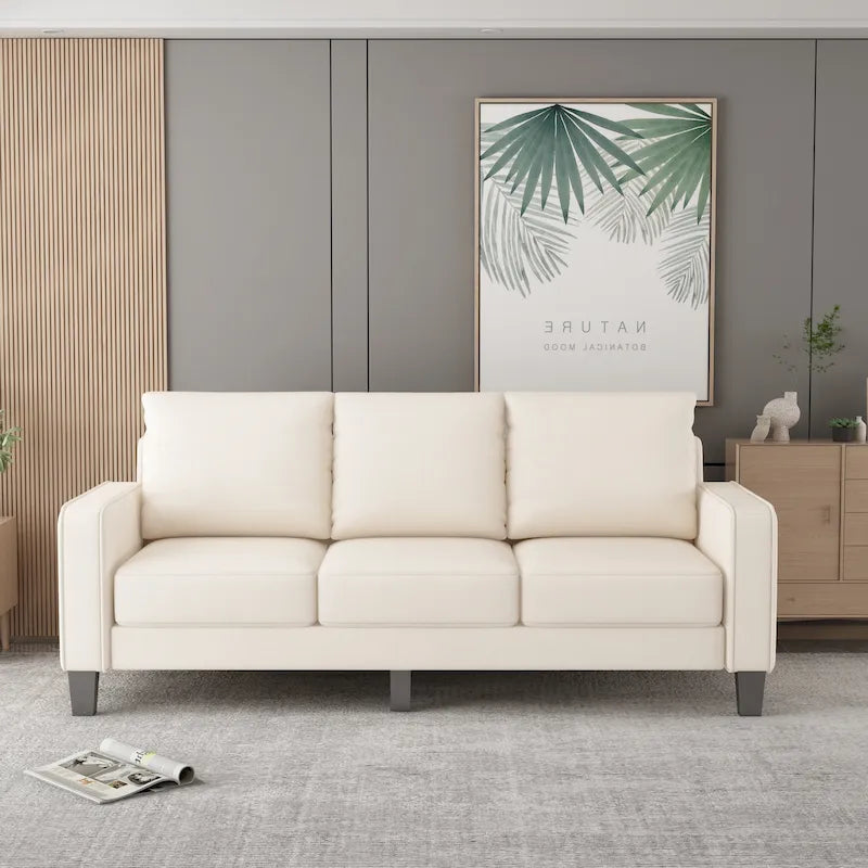 Divano in tessuto beige per soggiorno moderno
