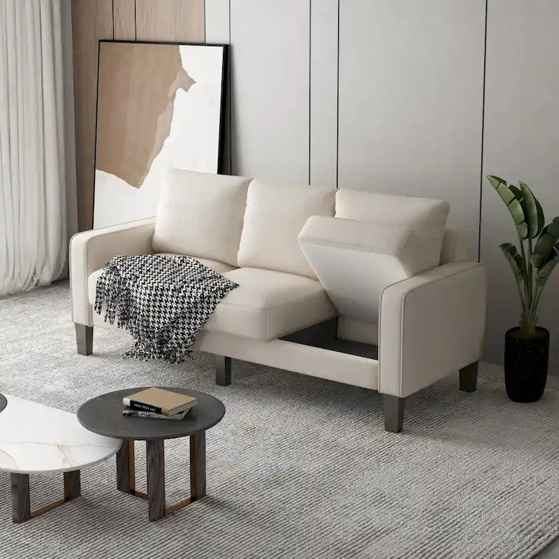 Divano in tessuto beige per soggiorno moderno