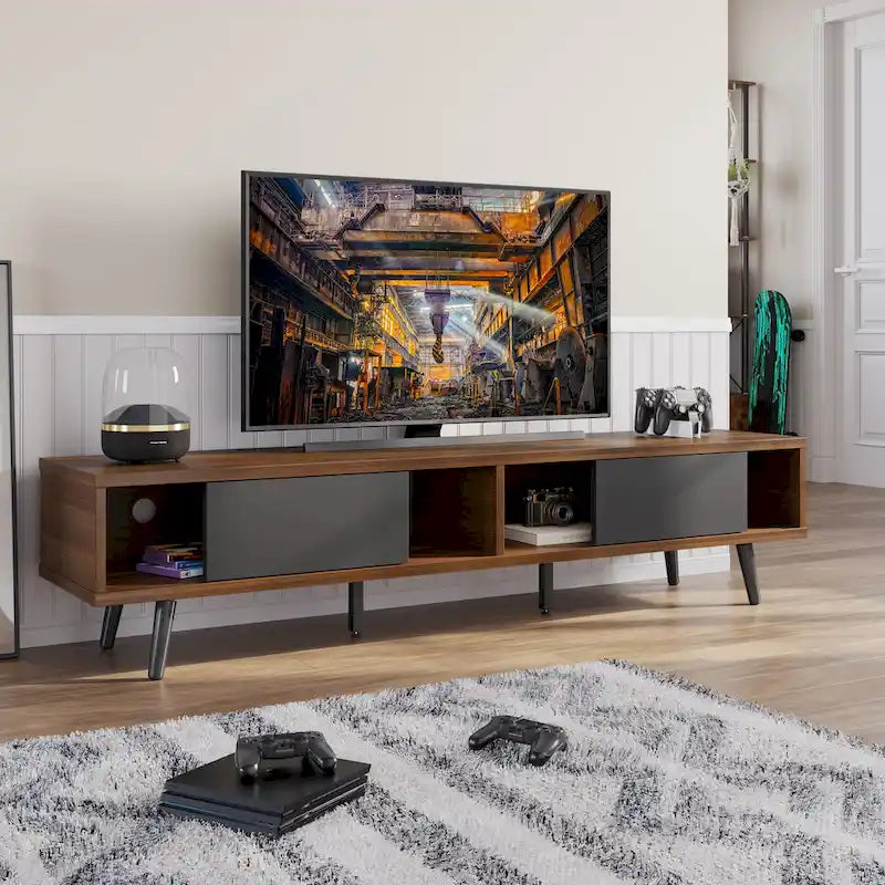 Mobile TV moderno di metà secolo da 70 pollici per TV fino a 75 pollici