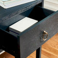 Consolle blu con due cassetti 12L x 38P x 32A