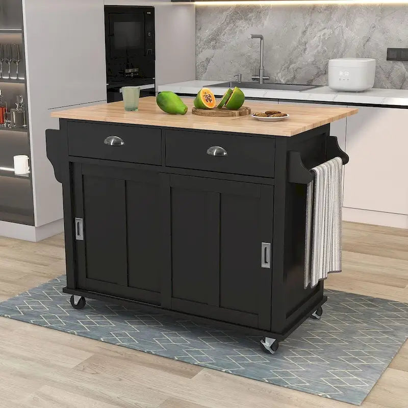 Carrello da cucina con rotelle e piano ribaltabile