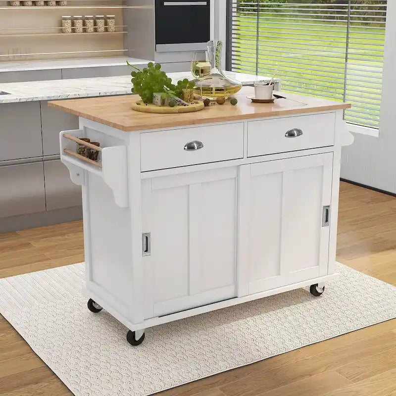 Carrello da cucina con rotelle e piano ribaltabile
