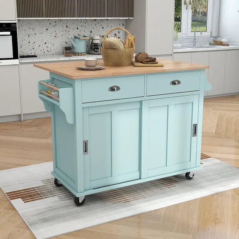 Carrello da cucina con rotelle e piano ribaltabile