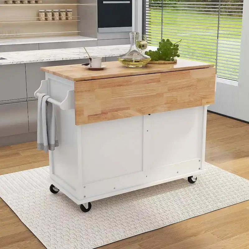 Carrello da cucina con rotelle e piano ribaltabile