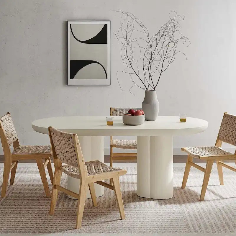 Tavolo da pranzo ovale in cemento 72